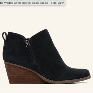 Toms Black Suede Ankle Booties